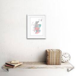 "Artery8 Wall Art Print Scotland Tartan Map Pink Framed in White - Size: W7"" x H9""" - thumbnail 2