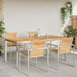 Berkfield Home Outdoor Dining Table 180x90x75 cm Solid Wood Teak in Brown - Size: 180 x 90 x 75 cm - thumbnail 4