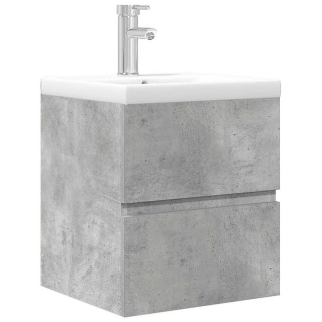 Berkfield Home 2 Piece Bathroom Furniture Set Concrete Grey Engineered Wood - image 1