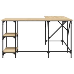 Berkfield Home Desk Sonoma Oak 139x139x75 cm Engineered Wood in Brown - Size: 139 x 139 x 75 cm - thumbnail 4