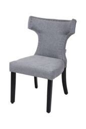 Living and Home Set of 2 Upholstered Dining Chairs in Grey - thumbnail 4