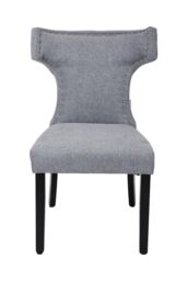 Living and Home Set of 2 Upholstered Dining Chairs in Grey - thumbnail 3