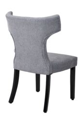 Living and Home Set of 2 Upholstered Dining Chairs in Grey - thumbnail 6