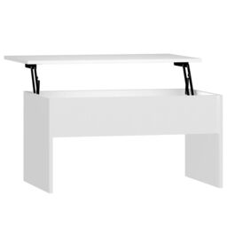 Berkfield Home Coffee Table White 80x50.5x41.5 cm Engineered Wood - thumbnail 2