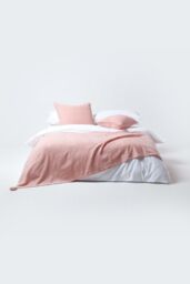 Homescapes Cotton Rajput Ribbed Throw in Pink - Size: 225 cm x 255 cm - thumbnail 3