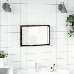 Berkfield Home LED Bathroom Mirror Sonoma Oak 60x8.5x38 cm Engineered Wood in Brown - thumbnail 4