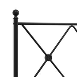Berkfield Home Metal Bed Frame without Mattress with Headboard Black 100x190cm - Size: 100x190 cm - thumbnail 7