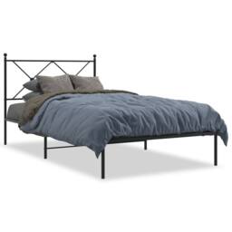 Berkfield Home Metal Bed Frame without Mattress with Headboard Black 100x190cm - Size: 100x190 cm - thumbnail 3
