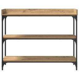 Berkfield Home Console Table Artisan Oak 100x30x80 cm Engineered Wood & Steel in Brown - Size: 100 x 30 x 80 cm - thumbnail 5