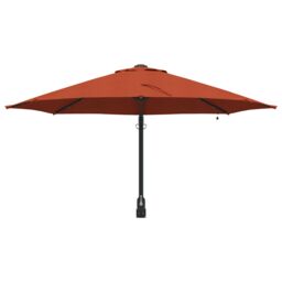 Berkfield Home Wall-mounted Garden Parasol with LEDs Terracotta 248 cm - thumbnail 4