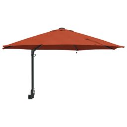Berkfield Home Wall-mounted Garden Parasol with LEDs Terracotta 248 cm - thumbnail 2