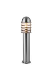 Netlighting Louvre Outdoor Bollard Light Polished Stainless Steel Clear Polycarbonate IP44 E27 in Grey