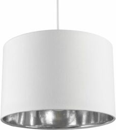 CGC Lighting 'Nila' Luxury Cream Velvet & Silver Inner Round Pendant Drum Lamp Shade - thumbnail 5