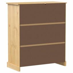 Berkfield Home Beautiful Wine Cabinet Corona 97x45x114 cm Solid Wood Pine in Brown - Size: 97 x 45 x 114 cm - thumbnail 6