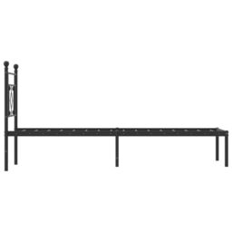 Berkfield Home Metal Bed Frame without Mattress with Headboard Black 80x200cm - Size: 80x200 cm - thumbnail 6