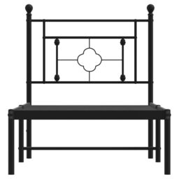 Berkfield Home Metal Bed Frame without Mattress with Headboard Black 80x200cm - Size: 80x200 cm - thumbnail 5