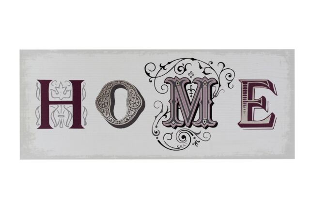 "Orsina Home Wall Plaque, Rustic Wooden Sign With Bold “Home"" Typography, Natural Wood Finish Adds Warmth in White" - image 1