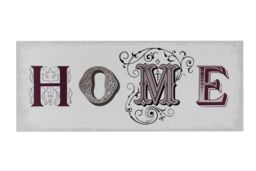 "Orsina Home Wall Plaque, Rustic Wooden Sign With Bold “Home"" Typography, Natural Wood Finish Adds Warmth in White"