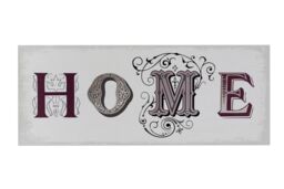 "Orsina Home Wall Plaque, Rustic Wooden Sign With Bold “Home"" Typography, Natural Wood Finish Adds Warmth in White" - thumbnail 2
