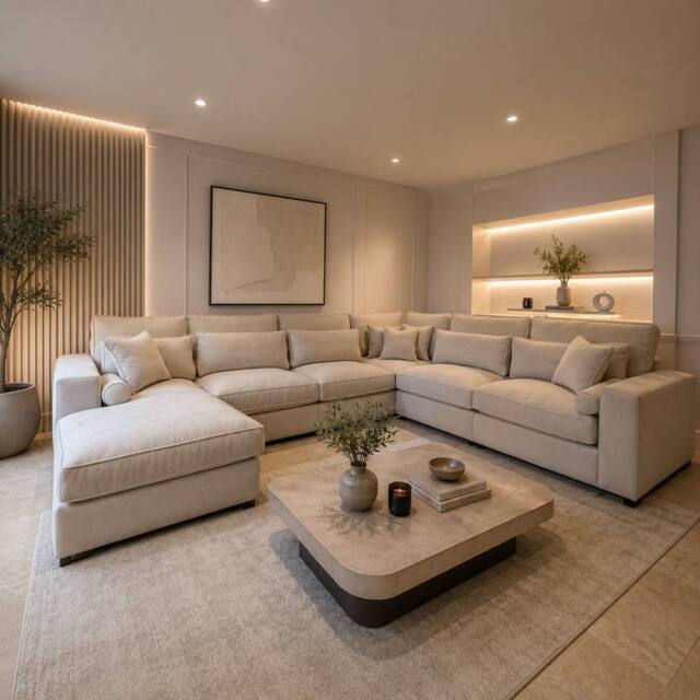 Home & Love Kiana Modular U Shape Corner Sofa - Beige - image 1