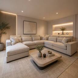 Home & Love Kiana Modular U Shape Corner Sofa - Beige