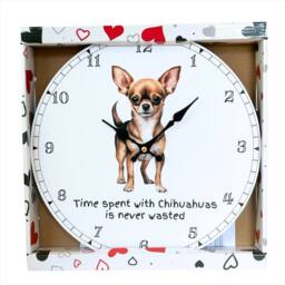 Animal Crackers Dog Breeds Wall Clock 'Time Spent With Chihuahuas Is Never Wasted' - thumbnail 4
