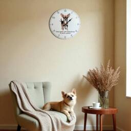 Animal Crackers Dog Breeds Wall Clock 'Time Spent With Chihuahuas Is Never Wasted' - thumbnail 2