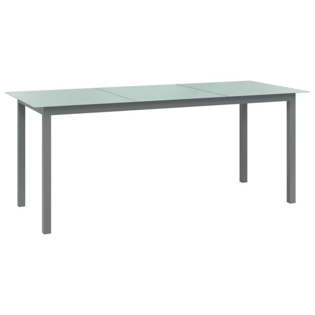 Berkfield Home Garden Table Light Grey 190x90x74 cm Aluminium & Glass - Size: 190 x 90 x 74 cm - image 1
