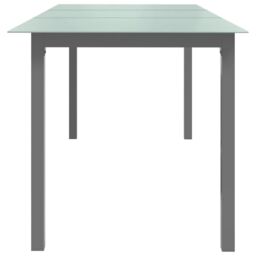 Berkfield Home Garden Table Light Grey 190x90x74 cm Aluminium & Glass - Size: 190 x 90 x 74 cm - thumbnail 3