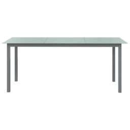Berkfield Home Garden Table Light Grey 190x90x74 cm Aluminium & Glass - Size: 190 x 90 x 74 cm - thumbnail 2