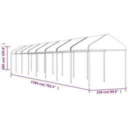 Berkfield Home Gazebo with Roof White 17.84x2.28x2.69 m Polyethylene - thumbnail 5