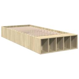 Berkfield Home Modern Bed Frame without Mattress Sonoma Oak 100x200 cm in Brown - thumbnail 1