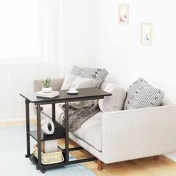 Dprodo Movable C-Shape Desk, Height Adjustable Wooden Laptop Desk in Black - Size: 1 Pack - thumbnail 5