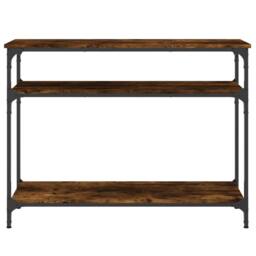 Berkfield Home Console Table Smoked Oak 100x29x75 cm Engineered Wood in Brown - Size: 100 x 29 x 75 cm - thumbnail 4