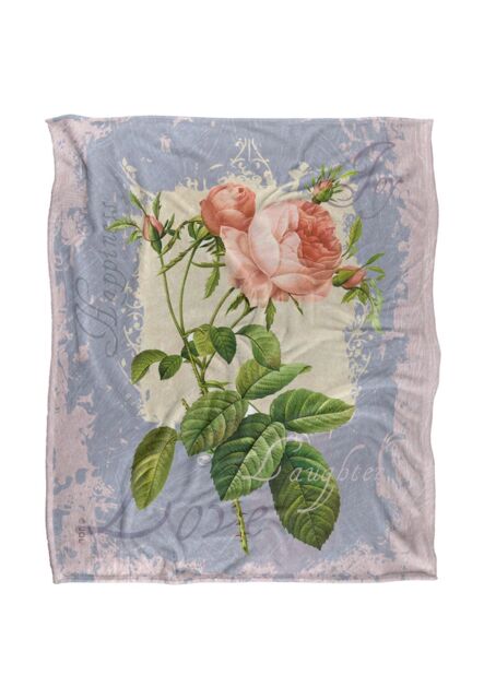 JQ Licensing Love Happiness Joy Flower Silky Touch Super Soft Throw Blanket 152 X 127 cm in White - image 1