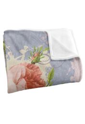 JQ Licensing Love Happiness Joy Flower Silky Touch Super Soft Throw Blanket 152 X 127 cm in White - thumbnail 3
