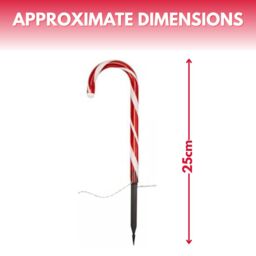 Marco Paul Pack of 6 Red Battery Powered Candy Cane Stake Lights - thumbnail 2