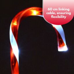 Marco Paul Pack of 6 Red Battery Powered Candy Cane Stake Lights - thumbnail 8
