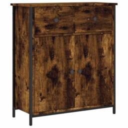 Berkfield Home Sideboard Smoked Oak 70x30x80 cm Engineered Wood in Brown - Size: 70 x 30 x 80 cm - thumbnail 3