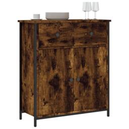 Berkfield Home Sideboard Smoked Oak 70x30x80 cm Engineered Wood in Brown - Size: 70 x 30 x 80 cm - thumbnail 1