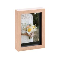 "Nicola Spring 3D Box Photo Frame - 5 x 7"" with 4 x 6"" Mount - Ivory Mount in Light Brown" - thumbnail 1