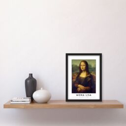 Artery8 Leonardo Da Vinci Mona Lisa Portrait Painting Artwork Framed Wall Art Print A4 in Black - thumbnail 2