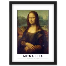 Artery8 Leonardo Da Vinci Mona Lisa Portrait Painting Artwork Framed Wall Art Print A4 in Black - thumbnail 1