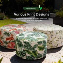 Gardenwize Inflatable Outdoor Ottoman Pouf Chair for Camping & Beach in Terracotta - thumbnail 7