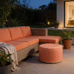 Gardenwize Inflatable Outdoor Ottoman Pouf Chair for Camping & Beach in Terracotta - thumbnail 4