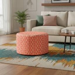 Gardenwize Inflatable Outdoor Ottoman Pouf Chair for Camping & Beach in Terracotta - thumbnail 3