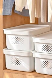 Living and Home Large Snack Desktop Organizer Kitchen Toy Storage Basket in White - thumbnail 1