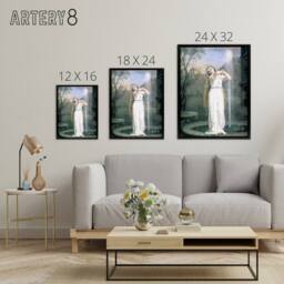 "Artery8 Waterhouse Undine Ondine Water Nymph Framed Canvas Wall Art Print - Size: W18"" x H24""" - thumbnail 4