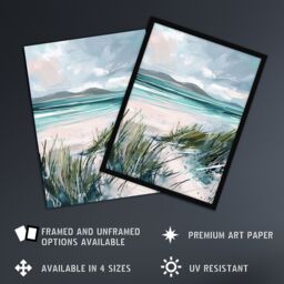 "Artery8 Path to Luskentyre Beach Isle of Harris Scotland Wall Art Print in Blue - Size: W24"" x H32""" - thumbnail 2
