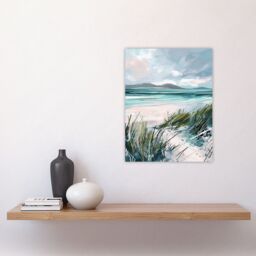 "Artery8 Path to Luskentyre Beach Isle of Harris Scotland Wall Art Print in Blue - Size: W24"" x H32""" - thumbnail 4